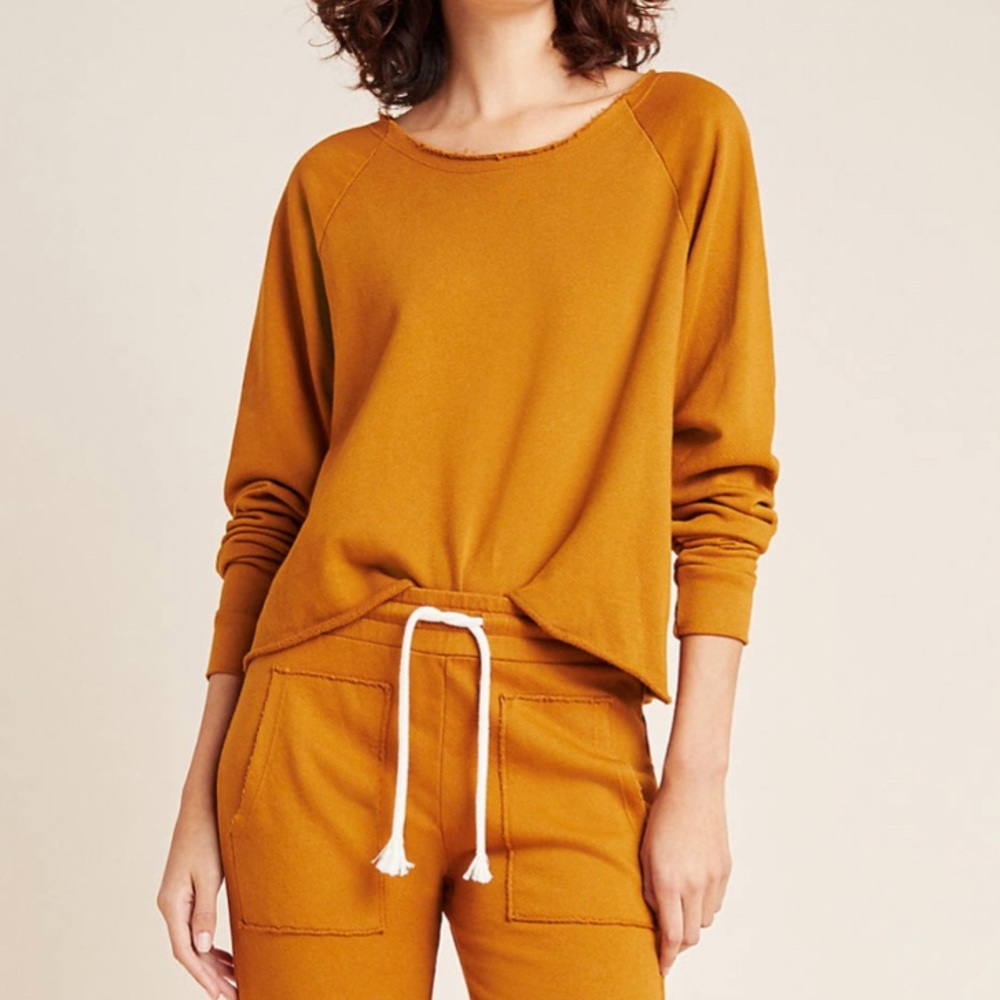 MATE the Label Raw Crew Neck Sweatshirt, Amber, XS